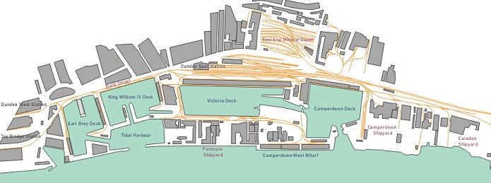map of railways within the dock area