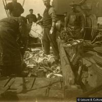 Fishermen aboard a trawler